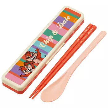 Набор палочек для еды Skater Chopsticks Spoon Combination Set 18 см, антибактериальная обработанная коробка для обеда для взрослых, поставляется с силиконовой подушкой и не издает ни звука Сделано в J