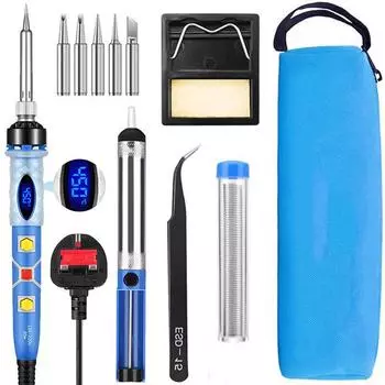 Набор паяльников 80 Вт, регулируемая температура, сварочный инструмент, присоска для припоя, паяльная станция, припойная проволока 110 В 220 В US plug