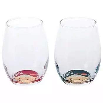 Набор пар Nakanishi Kogei Nurimon de Verre Daruma Glass Makie Fuji, сделано в Японии, 0770090 Mt. Красный / Черный
