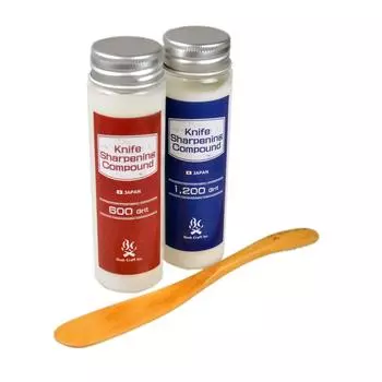 Набор пасты для заточки ножей Bush Craft красного и синего цвета с лопаточкой 03-05-bush-0004