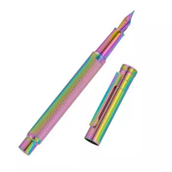 Набор перьевых ручек Hongdian Rainbow Color с тонким наконечником и металлической коробкой