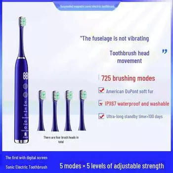 Набор перезаряжаемых электрических зубных щеток Sonic с мягкой щетиной для взрослых — идеально подходит для пар, отбеливания и вечеринок