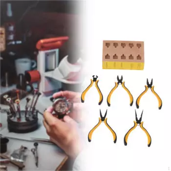 Набор плоскогубцев для часов с деревянной основой, сменный, для взрослых, плоский, удобный для переноски, портативный, профессиональный