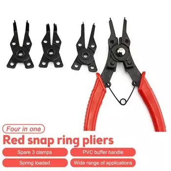 Набор плоскогубцев для стопорных колец 4 в 1, плоскогубцы для стопорных колец, мультиобжимные съемные плоскогубцы, плоскогубцы для удержания стопорных колец, ручные инструменты жёлтый