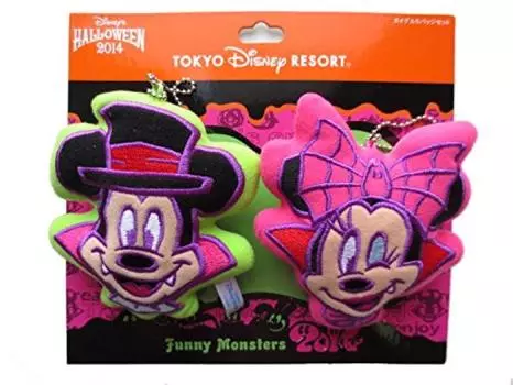Набор плюшевых значков Disney Микки и Минни на Хэллоуин 2014 Tokyo Disney Resort