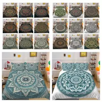 Набор пододеяльников с 3D принтом Мандала, комплект постельного белья, королевский размер, покрывало высокого качества, домашний текстиль, чехлы для постельного белья UK Single 135x200cm