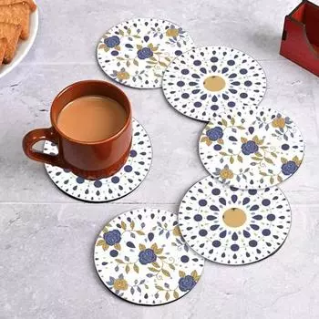 Набор подставок из 6 красивых деревянных подставок с подставкой, дизайнерский набор подставок для чая, подходящий для подарков, использования для чайных чашек, кофейных кружек и стаканов