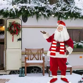 Набор подушек для лица Санты Yousheng, рождественская подушка для косплея с бородой и шапкой Санты, шарф для вечеринки, маскарадов, сценических выступлений B