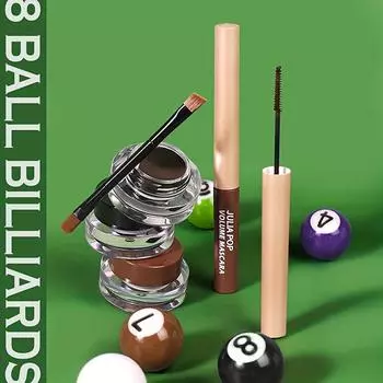 Набор подводки для ресниц для больших глаз, водостойкий завиток, долговечный, не легко размазывается, черный, коричневый набор #1