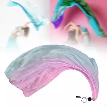 Набор пои для танца живота, танцевальный шарф для маскарадного костюма Light Blue Purple