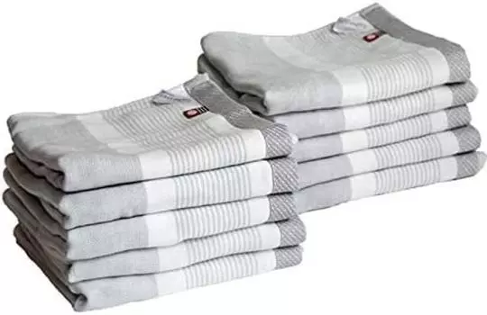 Набор полотенец для кухни Imabari с кухонным столиком для посуды и кухонным столом, симпатичный для кухни, сделанный в Японии, 10 полотенец, 10, петля, ткань, вытирание, вытирание, полотенце, серый