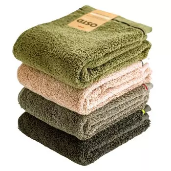 Набор полотенец для лица OSTD plus из 4 штук mocomoco MIX 34 x 80 см, стильный, награда за хороший дизайн, матовый цвет, 4 цвета, хаки, розовый, серо-коричневый, угольный, прибл.