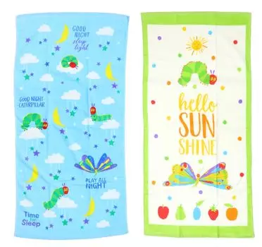 Набор полотенец для ванной Hayashi The Very Hungry Caterpillar Junior из 2 узоров Ohisamasansan (Оясуми Синий, Зеленый) фиолетовый