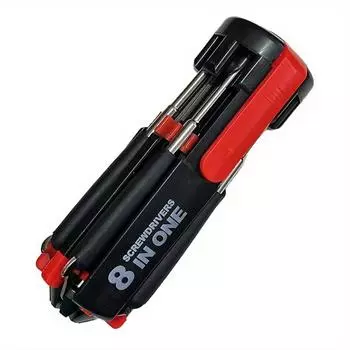 Набор портативных отверток 8 в 1 со светодиодной рабочей подсветкой и фонариком - многофункциональный инструмент для дома, кухни, авторемонта с прочной дрелью из нержавеющей стали 8 in 1
