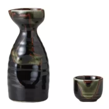 Набор посуды для сакэ Набор «Токкури Очоко» Тенмоку Орибе Ичиго Токкури Сакадзуки Набор предметов «Гончарня Мино» Посуда для холодного сакэ Горячее сакэ Утилита для сакэ