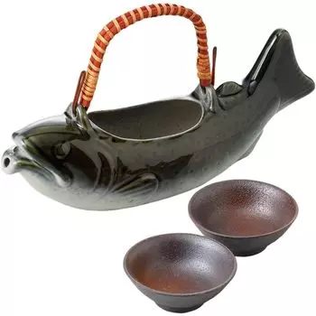 Набор посуды для сакэ Набор Tokkuri Ochoko Ш28 x Г8 x В10см 550cc Fuga Iwao Bone Sake Пара фарфоровых изделий Mino Сделано в Японии Ale-net (Маленький)