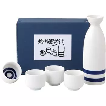 Набор посуды для сакэ Tokkuri Ochoko Набор Диаметр 6 x Высота 260 см3 Janome 2 Посуда для сакэ Горячее сакэ Холодное сакэ Фарфор Mino Ware Сделано в Японии Ale-net