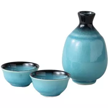 Набор посуды для саке Набор для саке Tokkuri x 300 мл Посуда для саке Turkish Blue Холодное саке Горячее саке Фарфоровая посуда для саке Mino Ware Сделано в Японии Сделано в Японии Ale-net