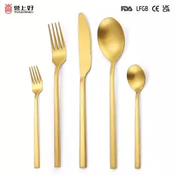 Набор посуды из нержавеющей стали для домашнего ножа с утолщенной ручкой, вилки, ложки разноцветный