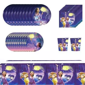 Набор посуды Wish Asha из 51 предмета, включая тарелки, чашки, салфетки, скатерть