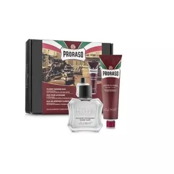Набор Praraso Classic Shaving Duo Kit с питательной формулой для жесткой бороды, кремом и бальзамом после бритья, 1 шт.