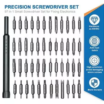 Набор прецизионных отверток 97 в 1, небольшой набор мини-отверток, многофункциональный набор отверток для ремонта электроники, ПК, очков