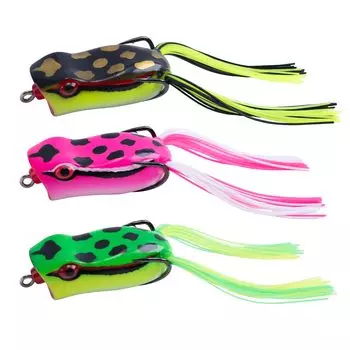 Набор приманок Goture Frog, лягушка, 3 предмета, искусственная наживка для ловли окуня и змееголовой лягушки, мягкая приманка на крючке 15 г/6 см