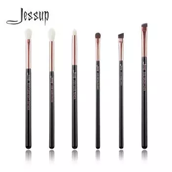 Набор профессиональных кистей для макияжа, 6 шт (Black / Rose Gold)