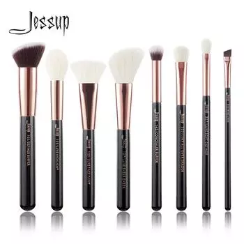 Набор профессиональных кистей для макияжа, 8 шт (Rose Gold / Black)