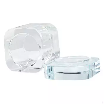 Набор прозрачных стеклянных емкостей для дизайна ногтей с крышкой чистый