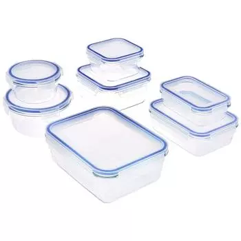 Набор прямоугольных стеклянных контейнеров для хранения, набор из 7 штук, прозрачный