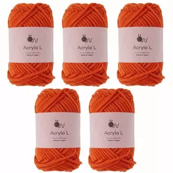 Набор пряжи Harawool knitworm из 5 мотков Acrylo L очень толстая 5 мотков Акрил размер спиц 12 Сделано в Японии (22.Оранжевый)