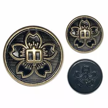 Набор пуговиц с изображением цветущей вишни для воротника 4 5 Gakuran черный воротник школьной формы для средней школы (5 больших, маленьких, задних)