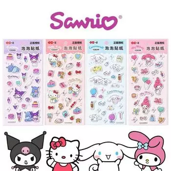 Набор пузырьковых наклеек Sanrio, набор из 4 предметов, Cinnamoroll + My Melody + Kuromi + Hello Kitty - общее количество 4 штуки