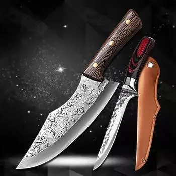 Набор японских ножей, стальные кухонные ножи ручной работы, набор ножей для нарезки шеф-повара, нож Сантоку