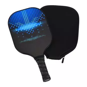 Набор ракеток для пиклбола PATIKIL Graphite Pickleball, одобренный USA Pickleball, набор ракеток для пиклбола USAPA, одна ракетка для пиклбола, сердечник из углеродного волокна и полимера с защитой чёрный
