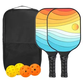 Набор ракеток для пиклбола PATIKIL, одобренная USAPA, ракетка для пиклбола с покрытием из стекловолокна и мягкой рукояткой, 2 ракетки, 4 мяча для пиклбола, 1 сумка для переноски для мужчин