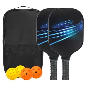 Набор ракеток для пиклбола PATIKIL, одобренная USAPA, ракетка для пиклбола с покрытием из стекловолокна и мягкой рукояткой, 2 ракетки, 4 мяча для пиклбола, 1 сумка для переноски для мужчин