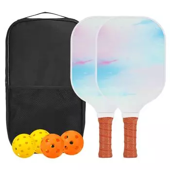 Набор ракеток для пиклбола PATIKIL, одобренная USAPA, ракетка для пиклбола с покрытием из стекловолокна и мягкой рукояткой, 2 ракетки, 4 мяча для пиклбола, 1 сумка для переноски для мужчин