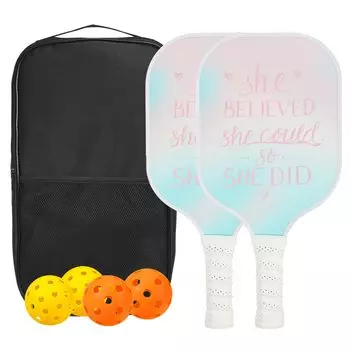 Набор ракеток для пиклбола PATIKIL, одобренная USAPA, ракетка для пиклбола с покрытием Fibergrass и мягкой рукояткой, 2 ракетки, 4 мяча для пиклбола, 1 сумка для переноски для мужчин