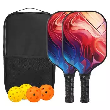 Набор ракеток для пиклбола PATIKIL, одобренная USAPA, ракетка для пиклбола с покрытием из стекловолокна и мягкой рукояткой, 2 ракетки, 4 мяча для пиклбола, 1 сумка для переноски для мужчин