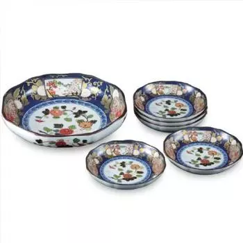 Набор Ranchant Wago, многофункциональная презентационная тарелка, старинная посуда Imari Arita, сделано в Японии, 24x5,2 см/тарелка 14,2x3 см