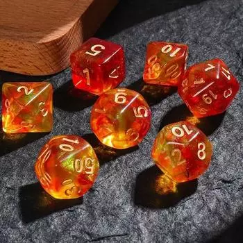 Набор разноцветных многоцелевых многогранных игральных костей Mirunto 7P, популярная корейская игра