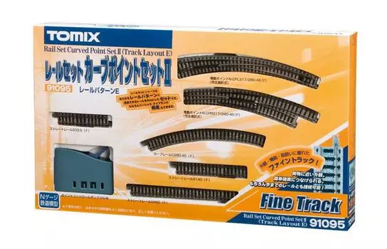 Набор рельсов колеи N TOMIX Curve Point Set II E Pattern 91095 Набор рельс для железнодорожной модели