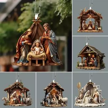 Набор религиозных символов, декоративные подвески, акриловые подвески для зеркала заднего вида, автомобильные подвески, небольшие подарки