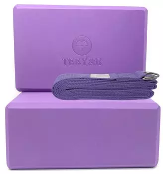 Набор ремней для йоги, регулируемый ремень для йоги длиной 250 см, ремень для йоги 2/йога с противоскользящим эффектом (Йога + Фиолетовый)