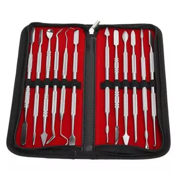 Набор резчиков по воску, двусторонний инструмент для резьбы по полимерной глине из нержавеющей стали