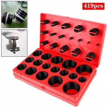 Набор резиновых уплотнительных колец для ремонта автомобильных кранов, 32 метрических размера, универсальные, 419 шт., замена уплотнительных прокладок Buna-N 419 PCS