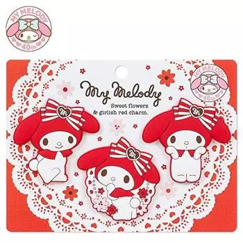 Набор резиновых зажимов Sanrio My Melody 40th (Девчачий красный)