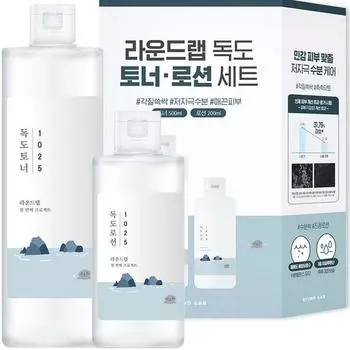 Набор Round Lab Dokdo Тонер 500мл + Лосьон 200мл, 1 комплект Популярная корейская косметика